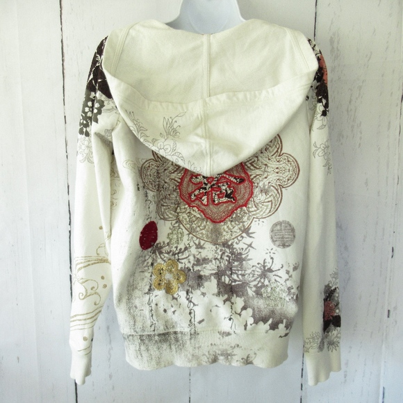 *SOLD* Lucky Brand Hoodie Sweatshirt Asian Crane - Picture 5 of 8